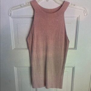Pink Ribbed Kids Tank Top